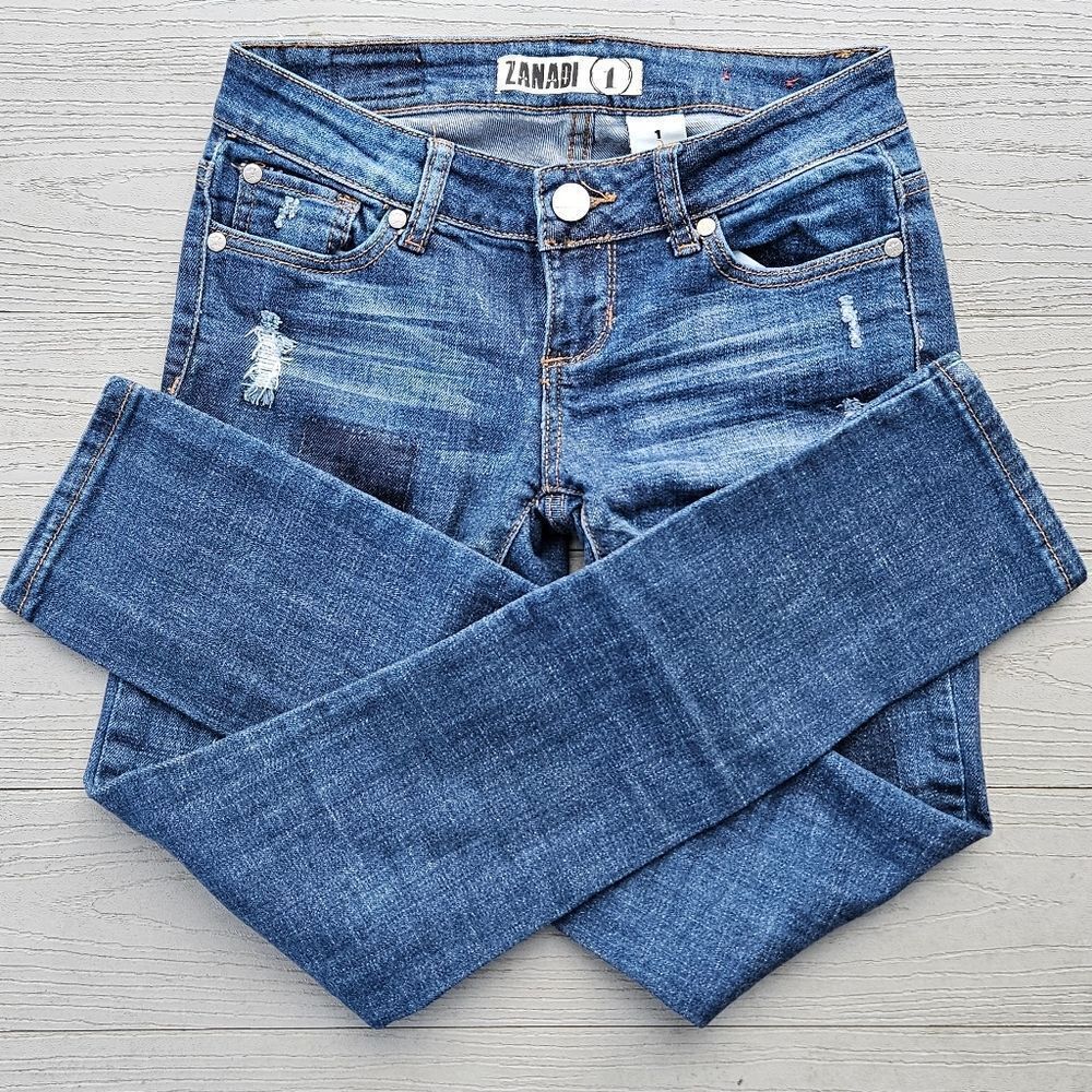 ZANADI vintage patch low rise skinny jeans size 1